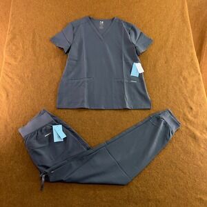 Dagacci Womens Medium Gray Natural Stretch Jogger Scrub Set FS2802 NWT
